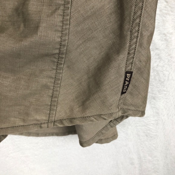 Prana Slim Fit Mens Tan Corduroy Snap Button Long Sleeve Shirt Medium - Picture 6 of 13